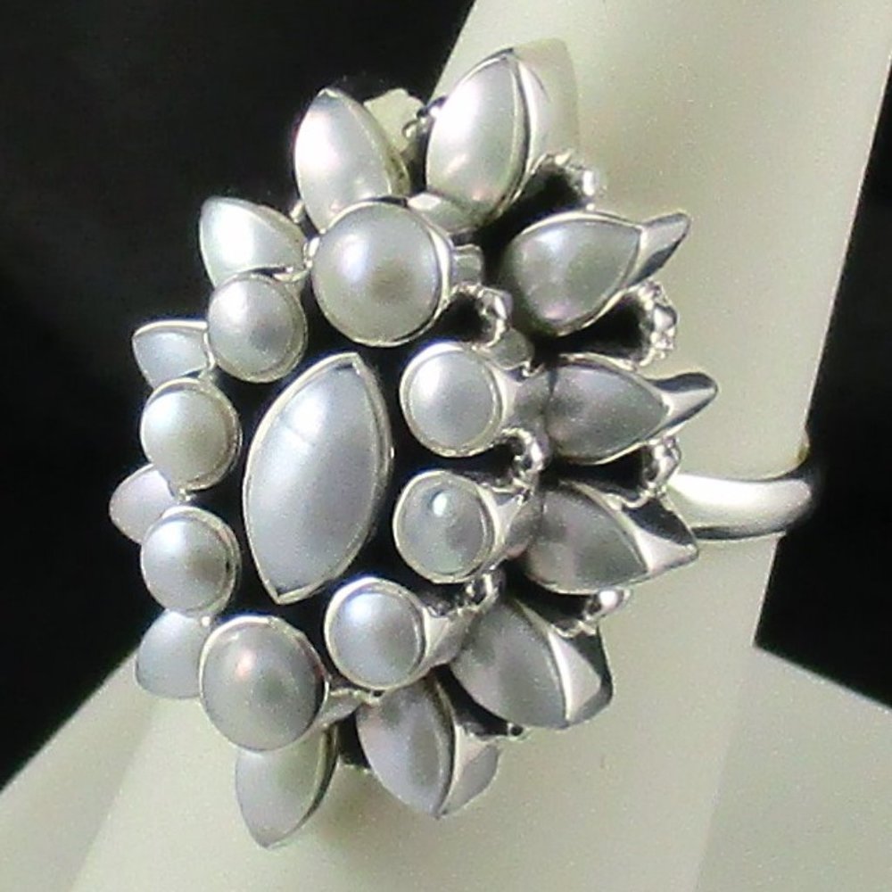 Himalayan Gems Marquise & Round Pearl Cluster Ring